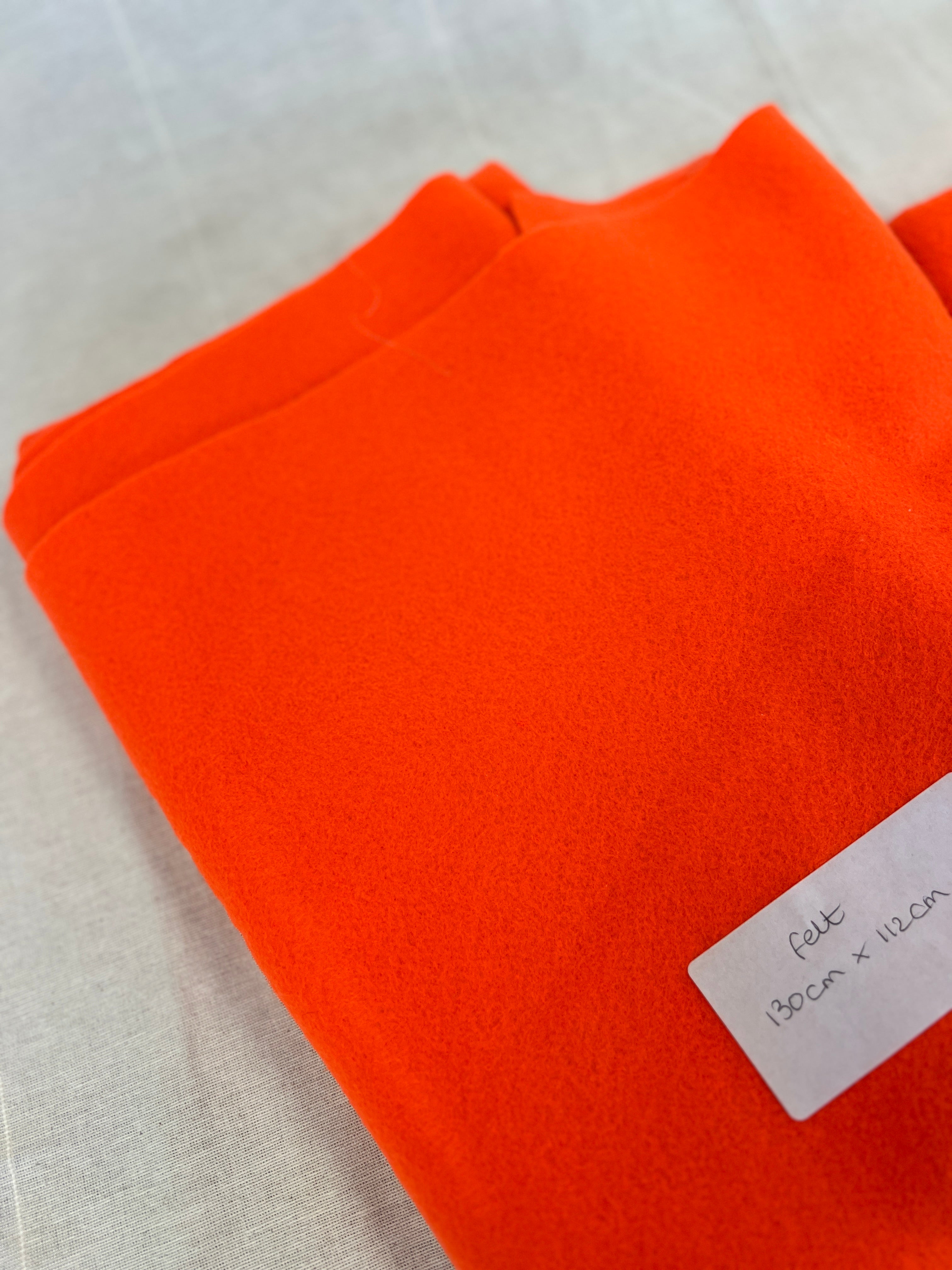 Neon Orange Felt Bundle - 130x112 cm, 165x48 cm